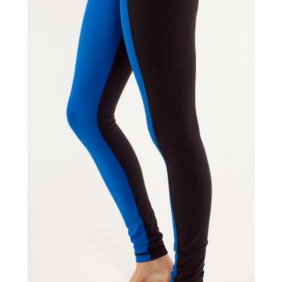 Lululemon Wunder Under Pant Colorblock Leggings Size 6 Blue Black NWT - Picture 2 of 14